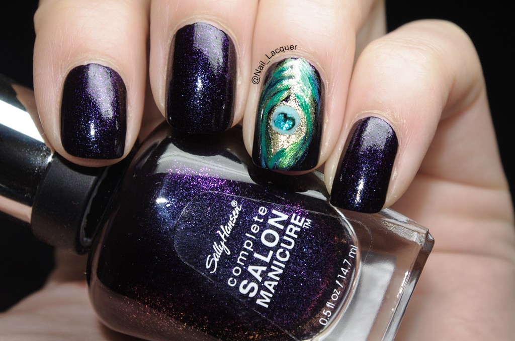 Peacock nail art (2)