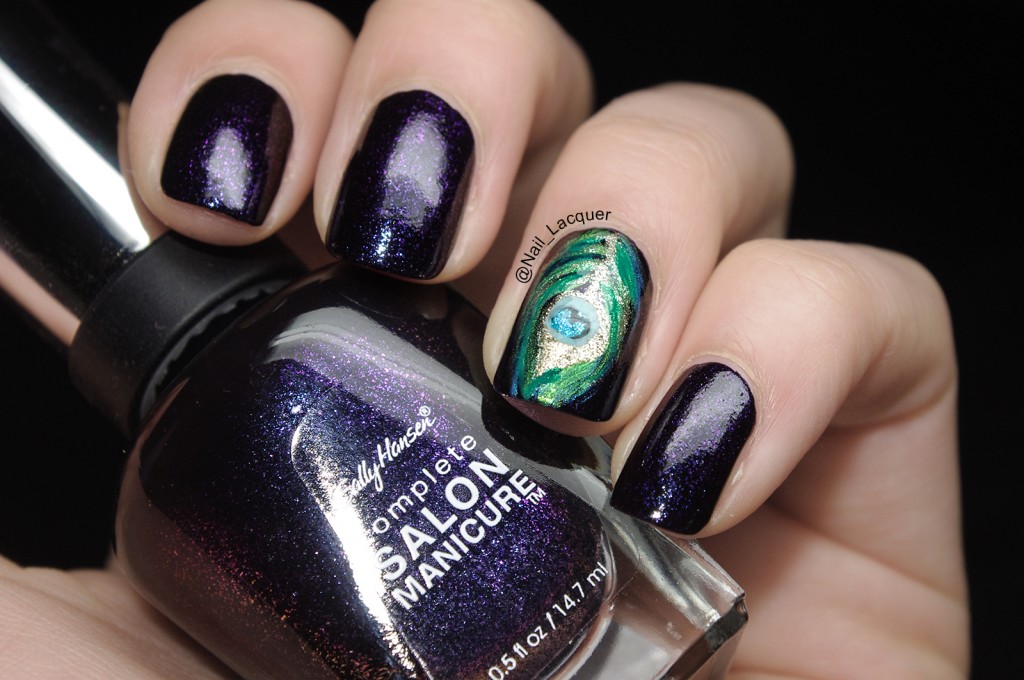 Peacock nail art (3)