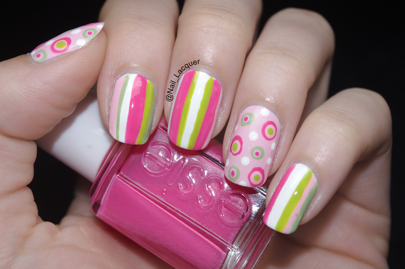 5. Elegant Dotted and Striped Nail Designs - wide 3