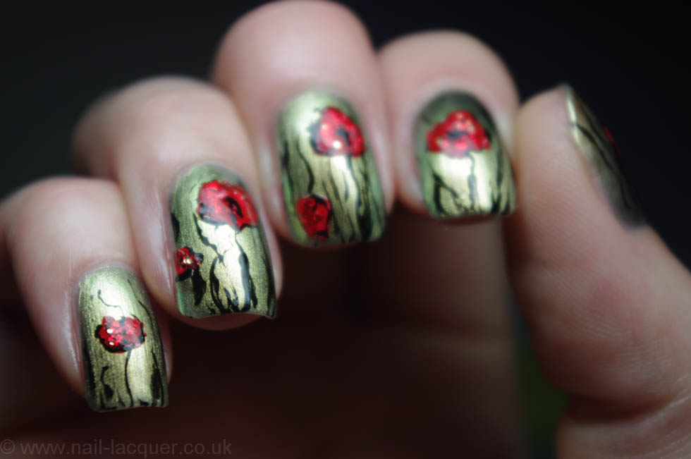 6. Floral Poppy Nail Art - wide 6